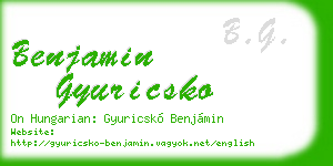 benjamin gyuricsko business card