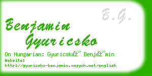 benjamin gyuricsko business card